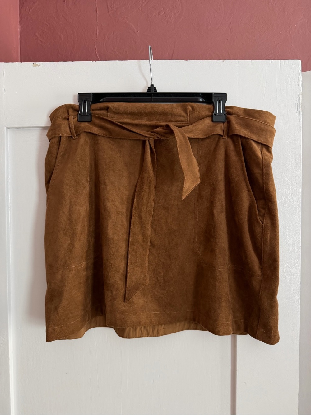 Abercrombie & Fitch Brown Suede Tie-Waist Mini Skirt